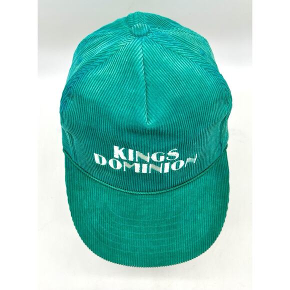 Vintage Kings Dominion Amusement Park Corduroy Hat Cap SnapBack Green Taiwan - Picture 4 of 9